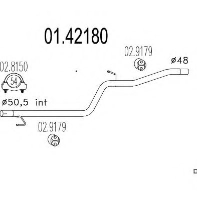 MTS 01.42180 Exhaust Pipe